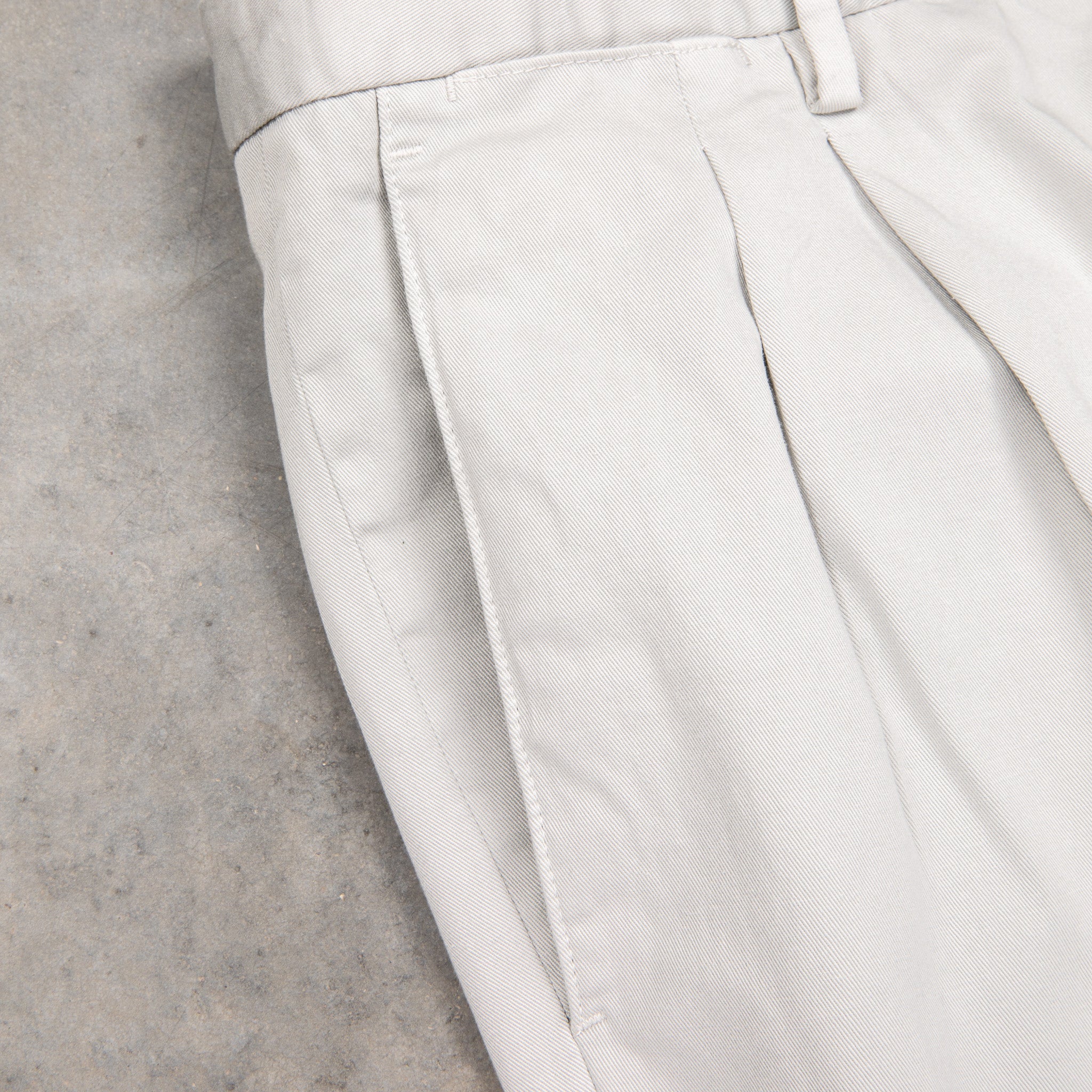 Drumohr Pantaloni Doppia Pence Cottone Grigio Chiaro