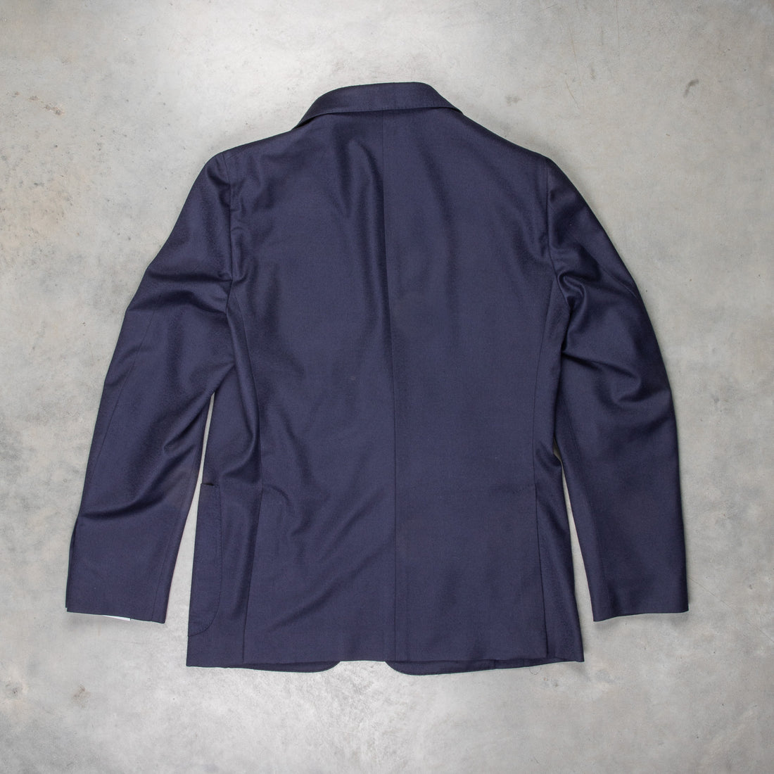 Caruso 180s Wool-Silk Butterfly Jacket Mid Blue