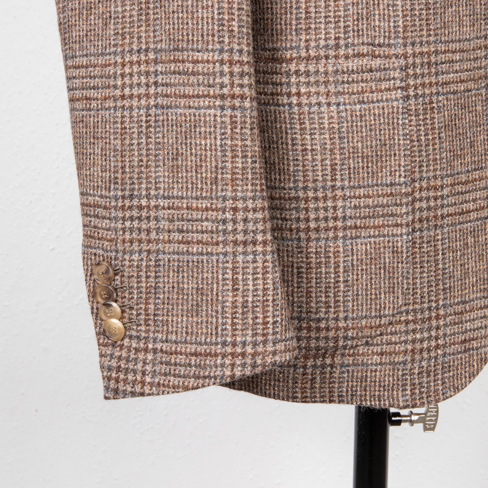 De Petrillo Posillipo Shetland Tweed Jacket Prince Of Wales Beige