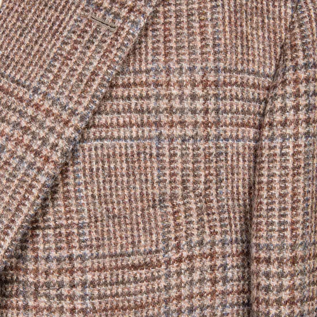 De Petrillo Posillipo Shetland Tweed Jacket Prince Of Wales Beige