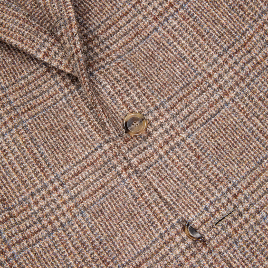 De Petrillo Posillipo Shetland Tweed Jacket Prince Of Wales Beige