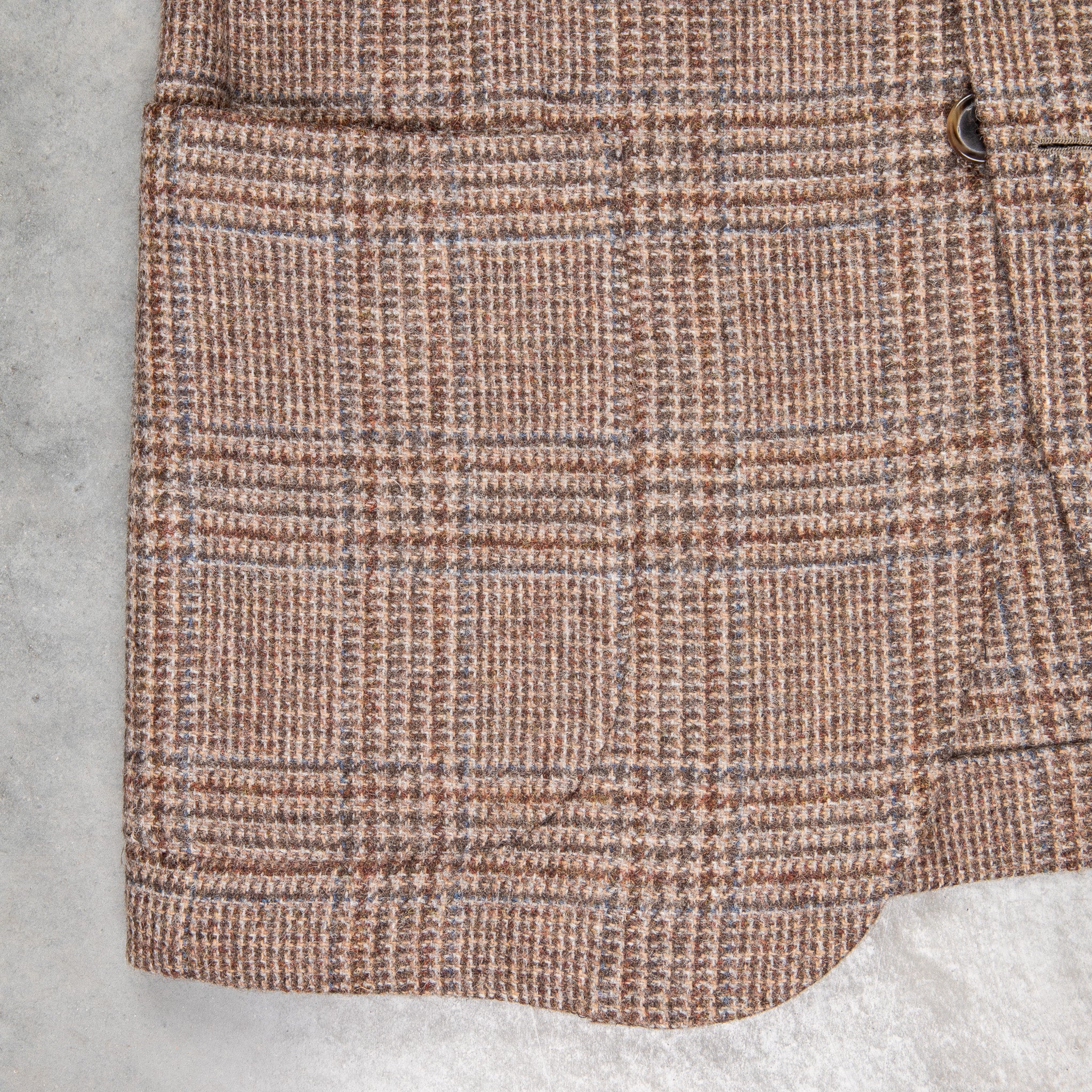 De Petrillo Posillipo Shetland Tweed Jacket Prince Of Wales Beige