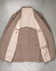 De Petrillo Posillipo Shetland Tweed Jacket Prince Of Wales Beige