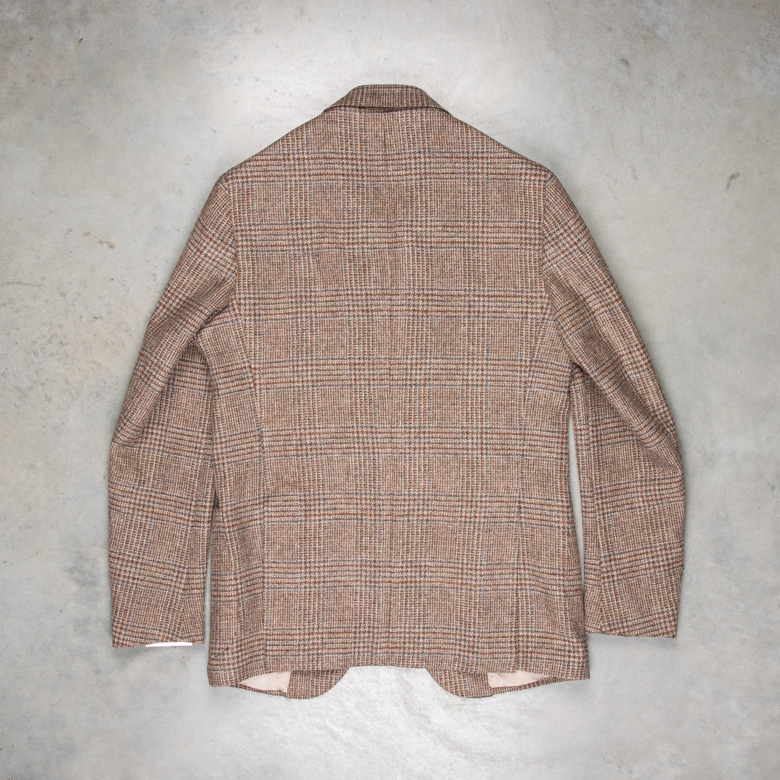 De Petrillo Posillipo Shetland Tweed Jacket Prince Of Wales Beige