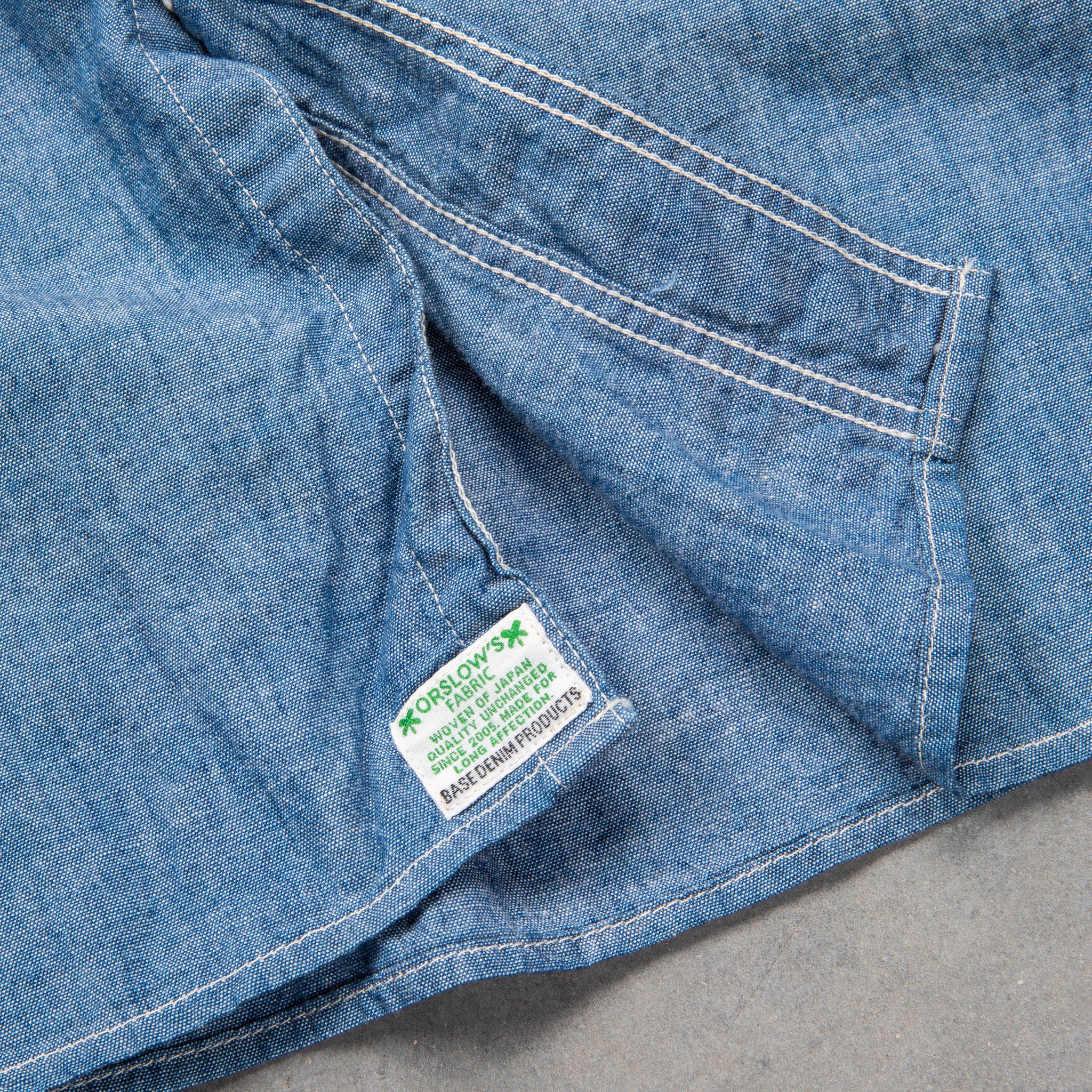 Orslow 01-8070 84M 4.5 oz chambray shirt