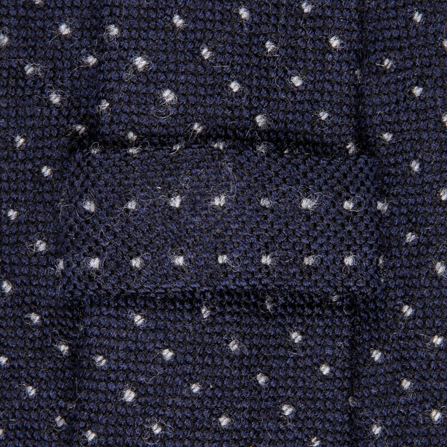 Finamore Anversa Tie Untipped Jacquard Polka Dot Navy