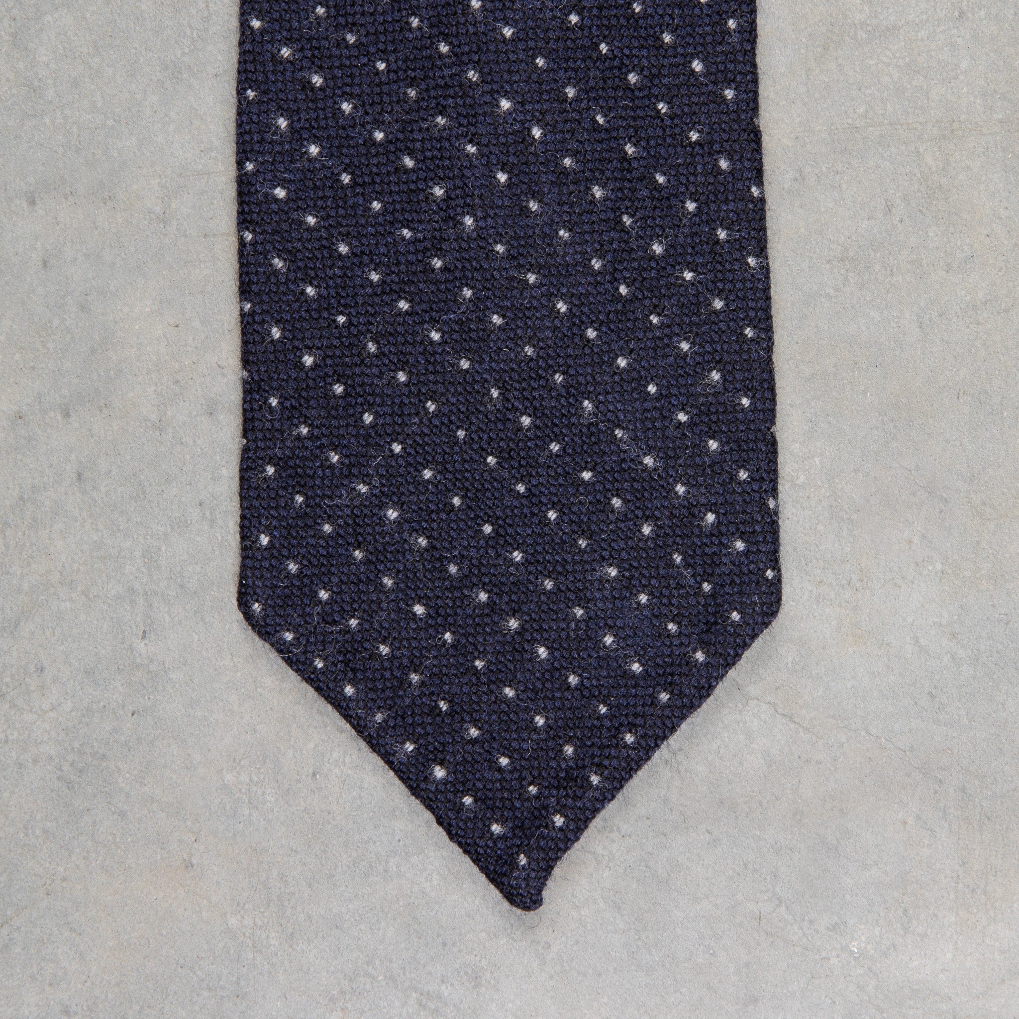 Finamore Anversa Tie Untipped Jacquard Polka Dot Navy