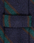 Finamore Anversa Tie Untipped Basket Weave Stripe Navy Green