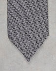 Finamore Anversa Tie Untipped Loose Weave Grey Mix