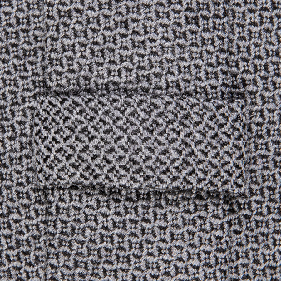 Finamore Anversa Tie Untipped Loose Weave Grey Mix