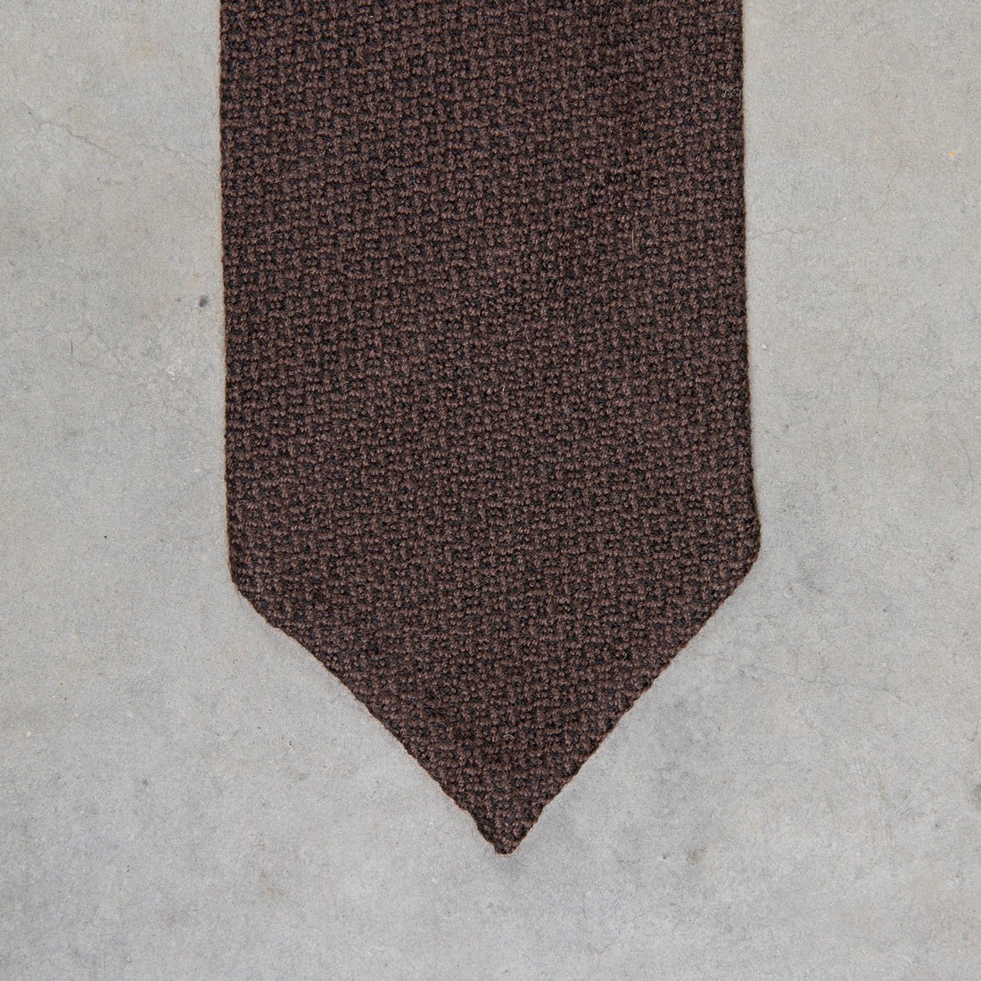 Finamore Anversa Tie Untipped Loose Weave Brown