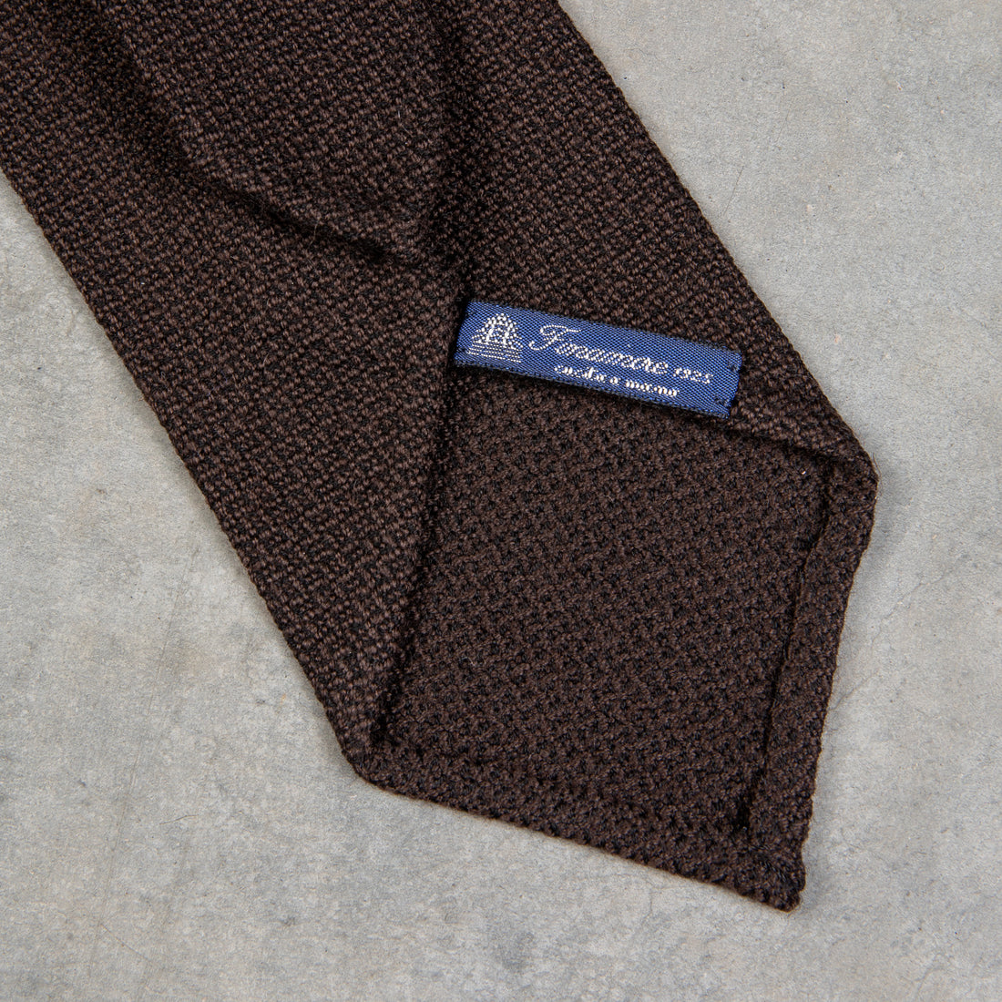 Finamore Anversa Tie Untipped Loose Weave Brown