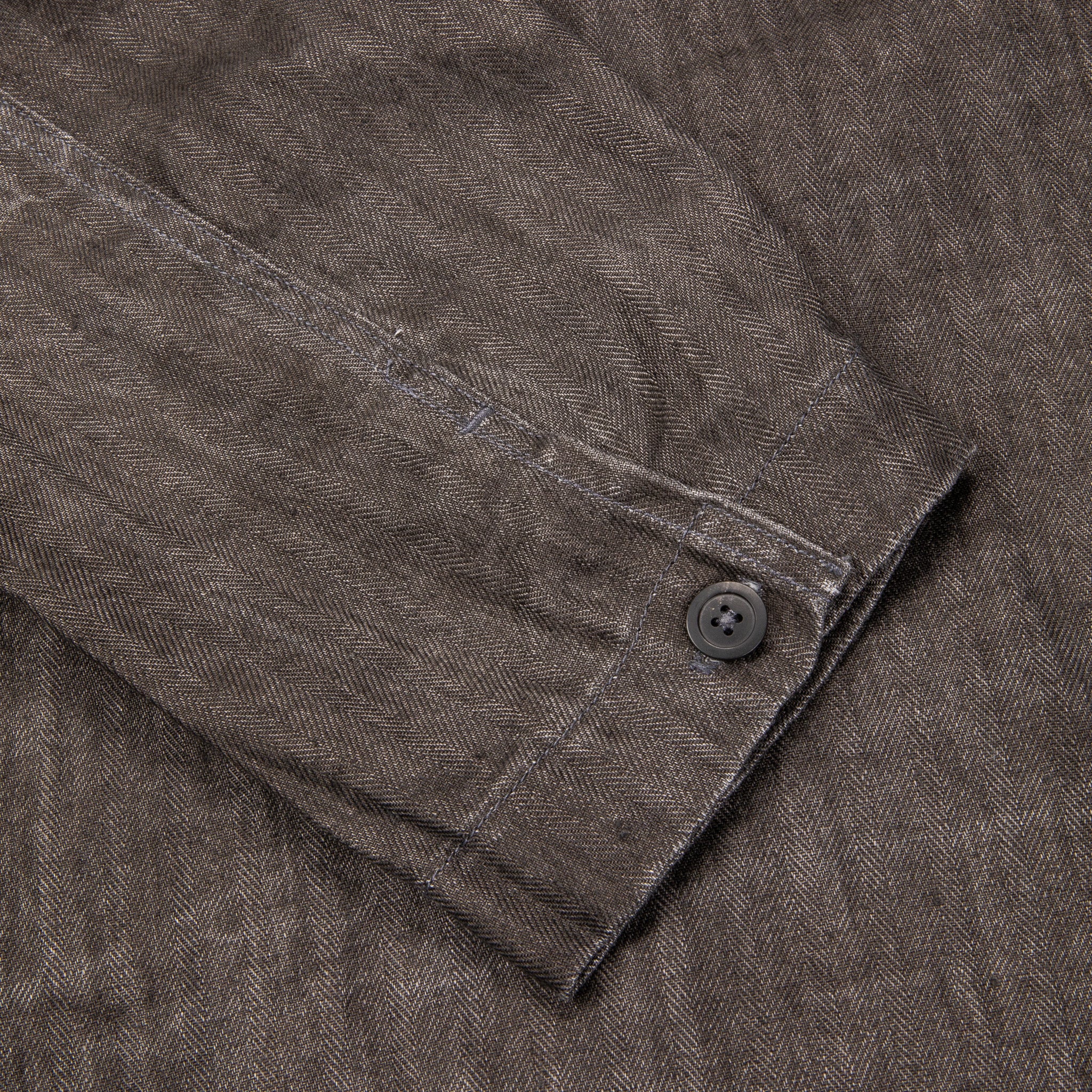 Orslow Simple Work Jacket Sumi Dyed Linen Charcoal