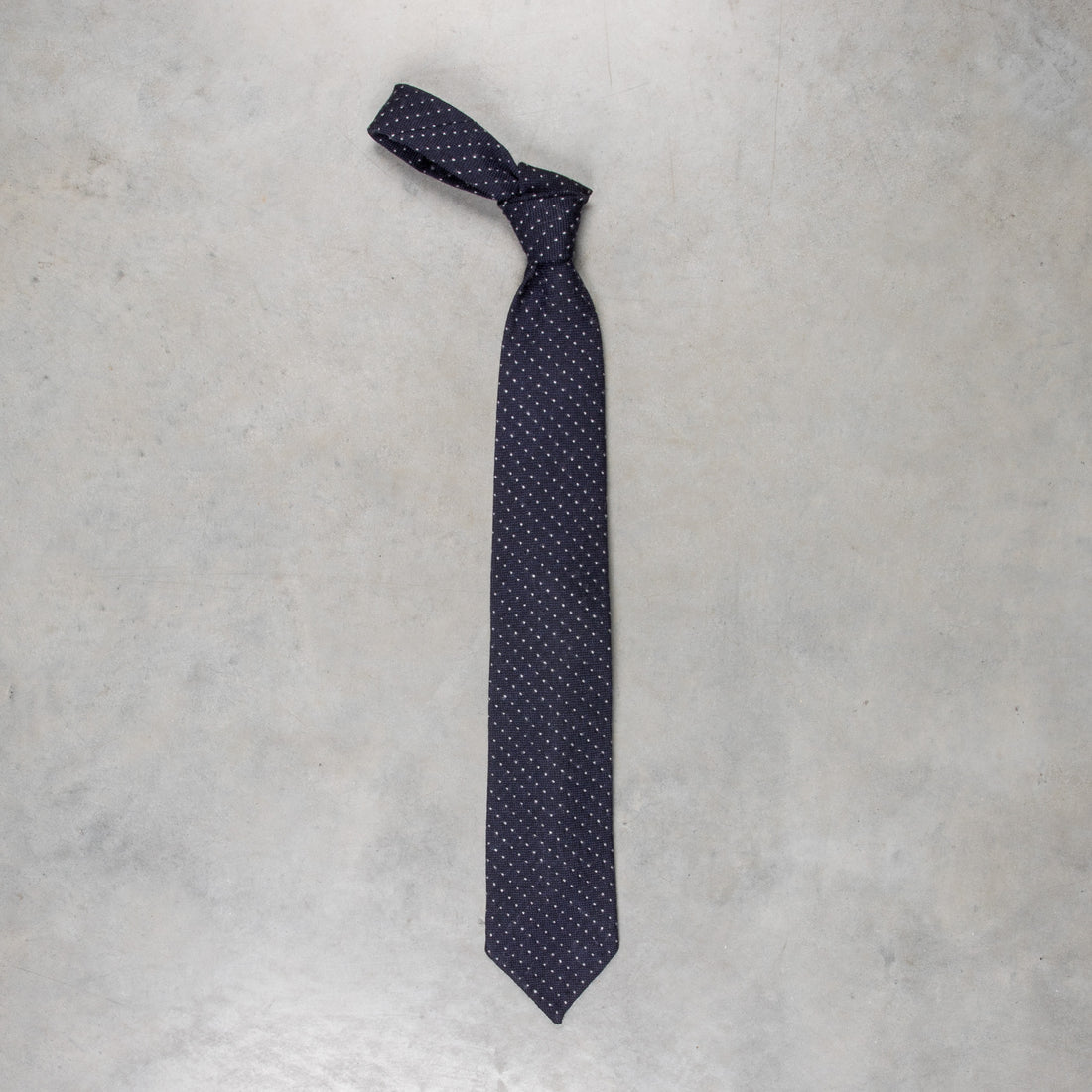 Finamore Anversa Tie Untipped Jacquard Polka Dot Navy
