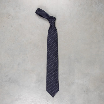 Finamore Anversa Tie Untipped Jacquard Polka Dot Navy