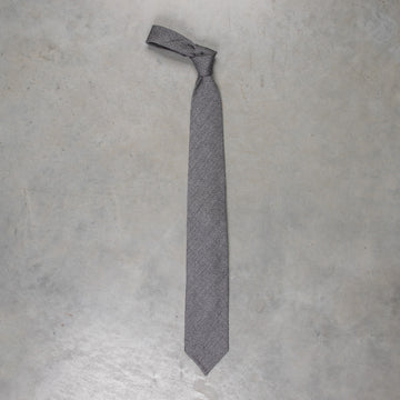Finamore Anversa Tie Untipped Loose Weave Grey Mix