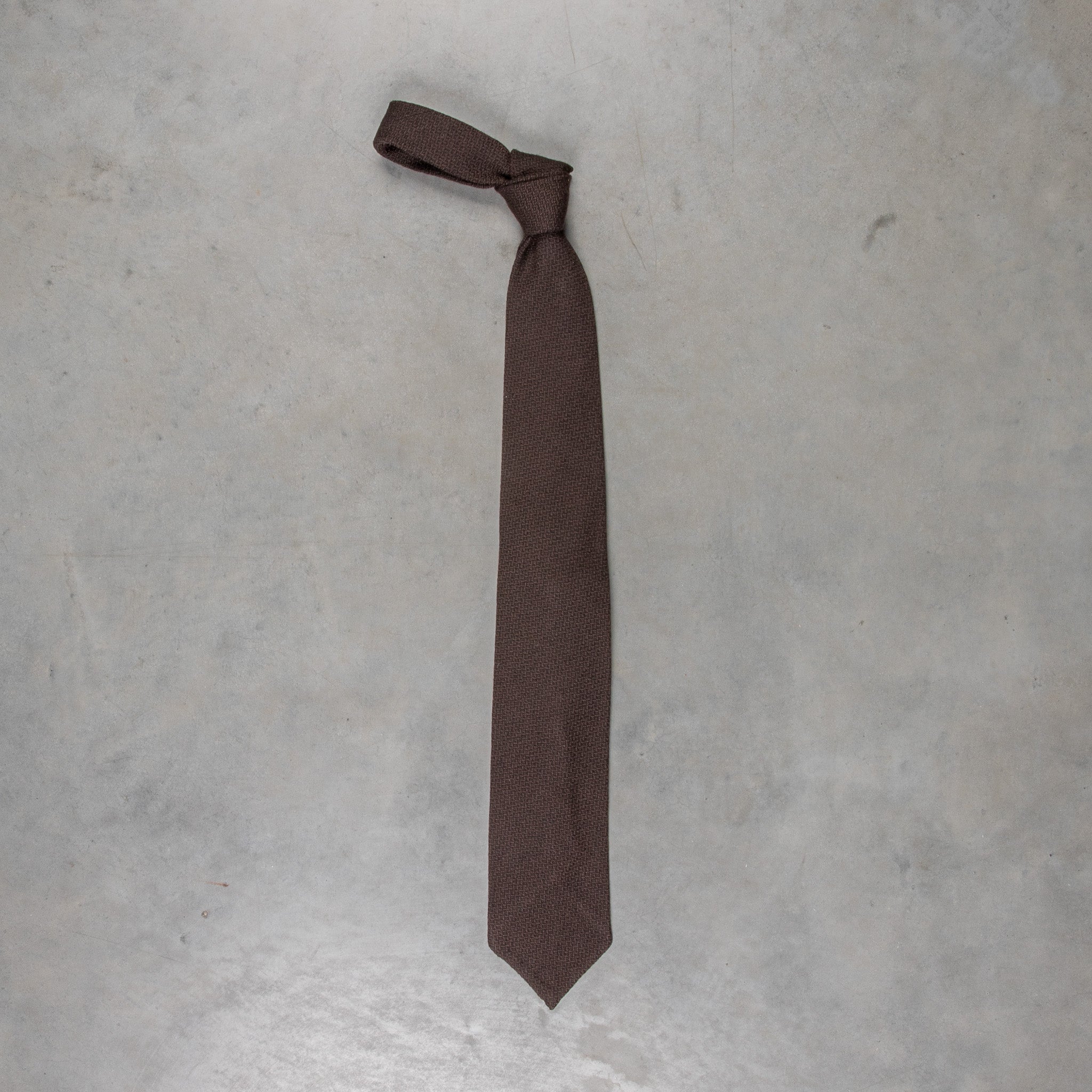Finamore Anversa Tie Untipped Loose Weave Brown