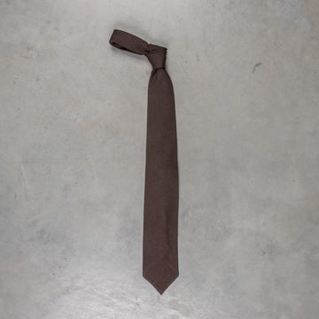 Finamore Anversa Tie Untipped Loose Weave Brown