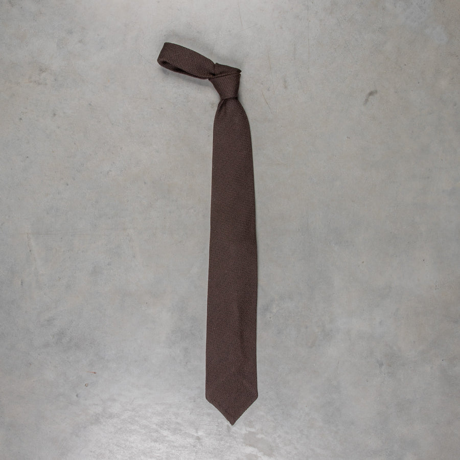 Finamore Anversa Tie Untipped Loose Weave Brown