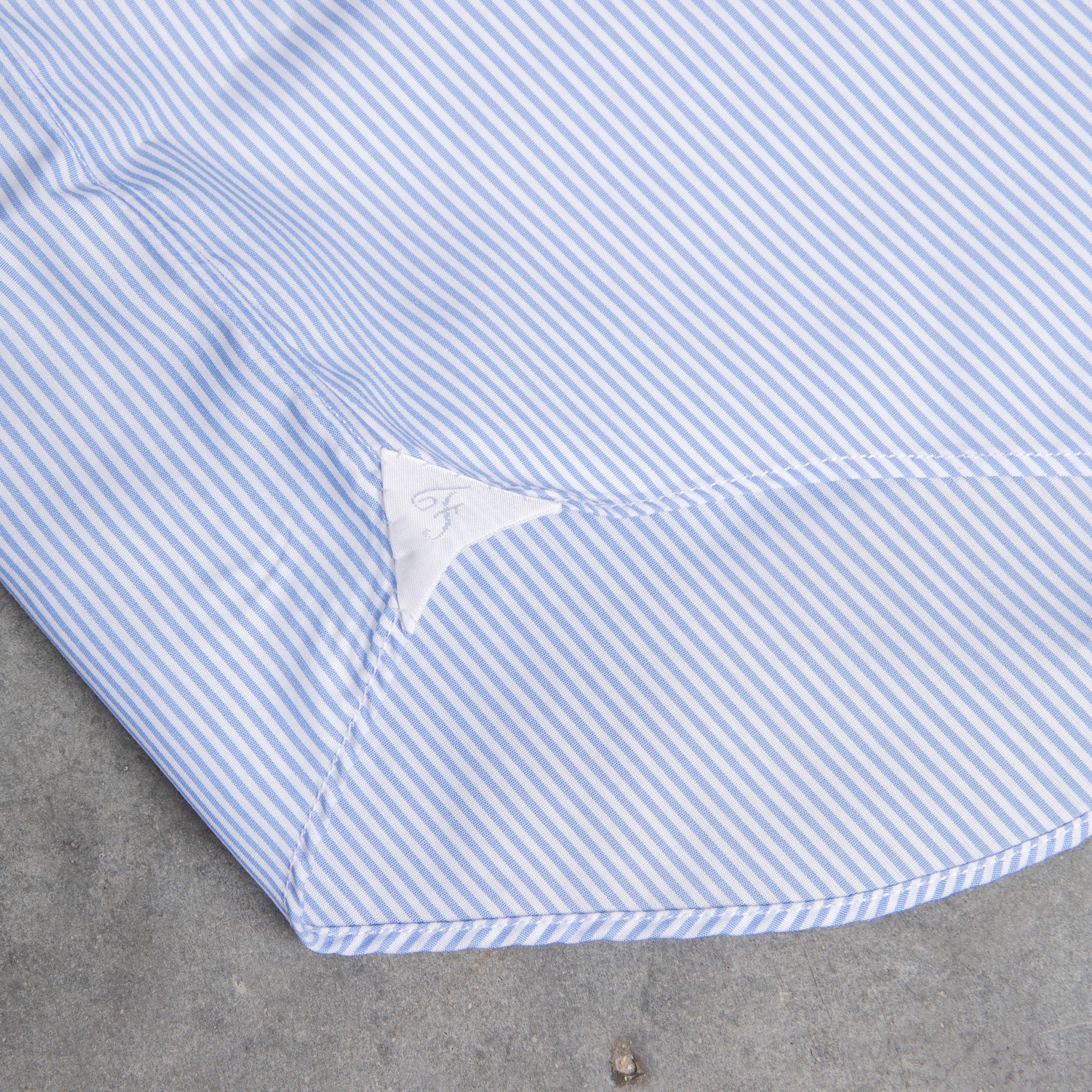 Finamore &#39;Traveller&#39; shirt Napoli fit Collar Eduardo Alumo light Blue stripe poplin