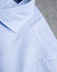 Finamore "Traveller" shirt Milano fit collar eduardo light blue stripe