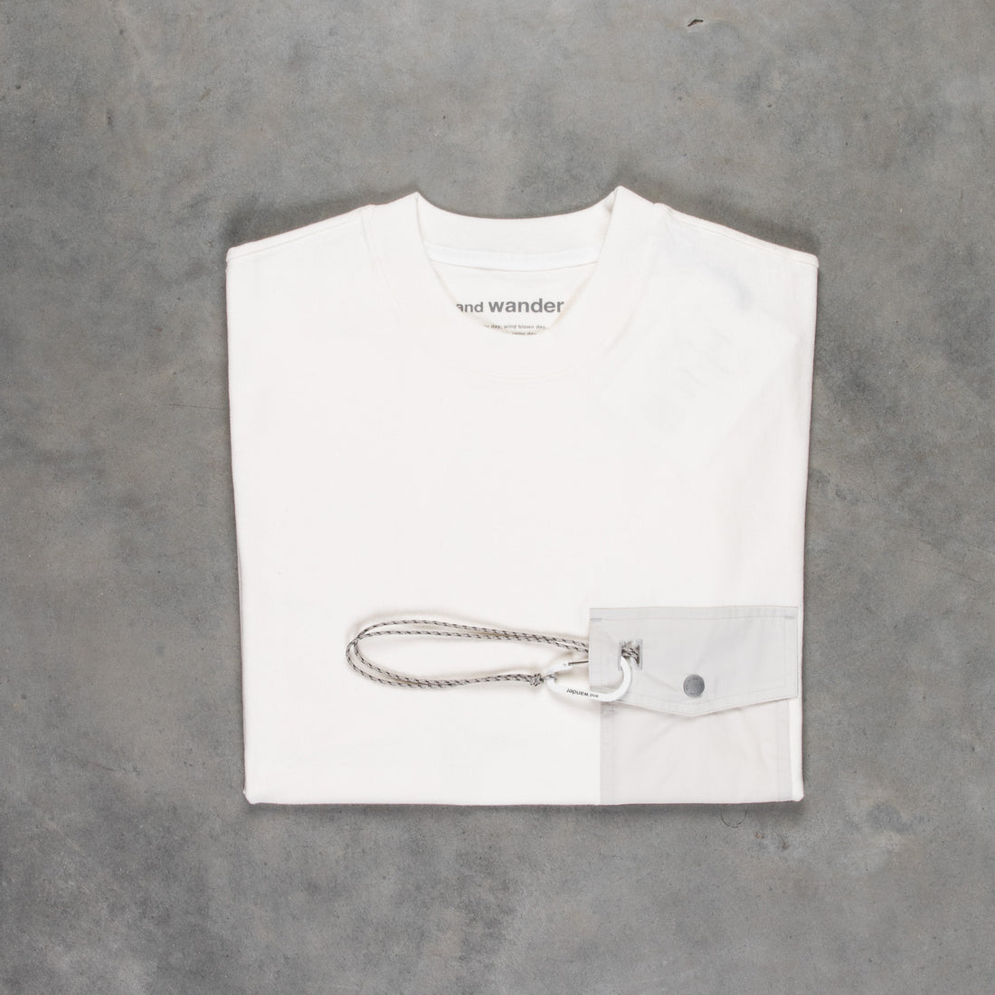 And Wander Heavy Cotton Pocket LS T-Shirt White