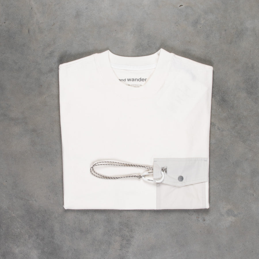 And Wander Heavy Cotton Pocket LS T-Shirt White