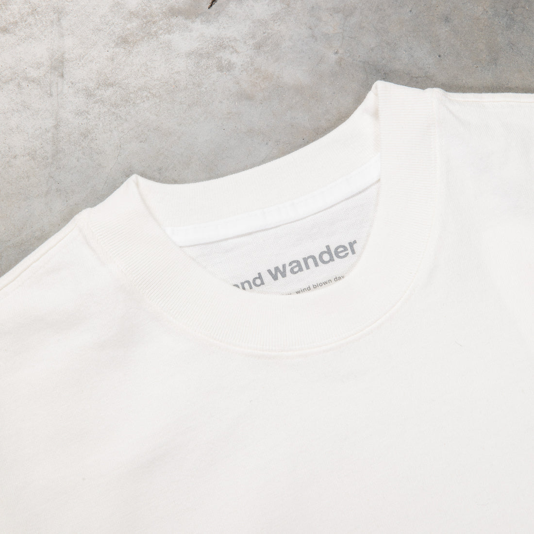 And Wander Heavy Cotton Pocket LS T-Shirt White