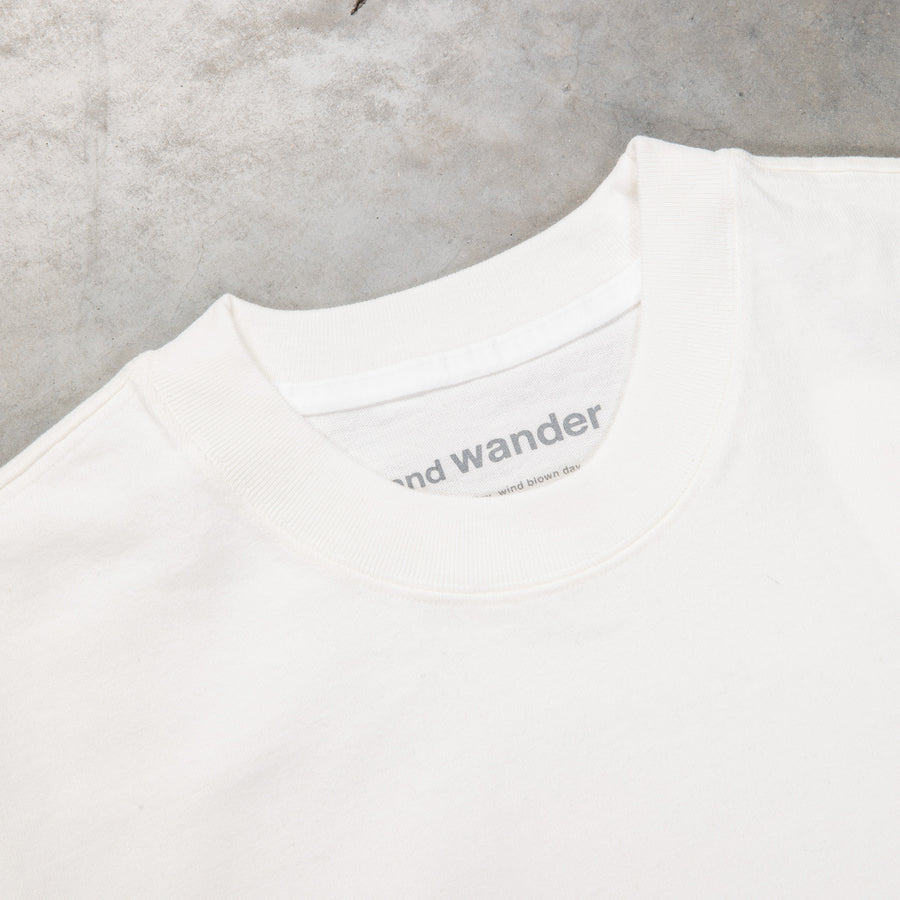 And Wander Heavy Cotton Pocket LS T-Shirt White