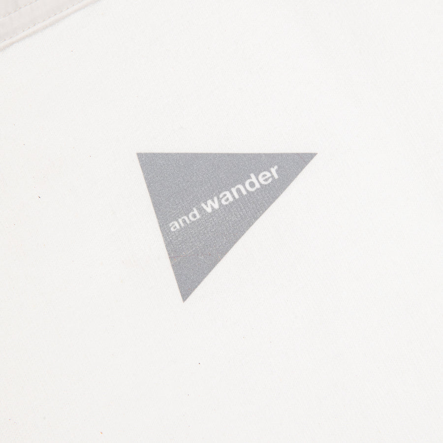 And Wander Heavy Cotton Pocket LS T-Shirt White