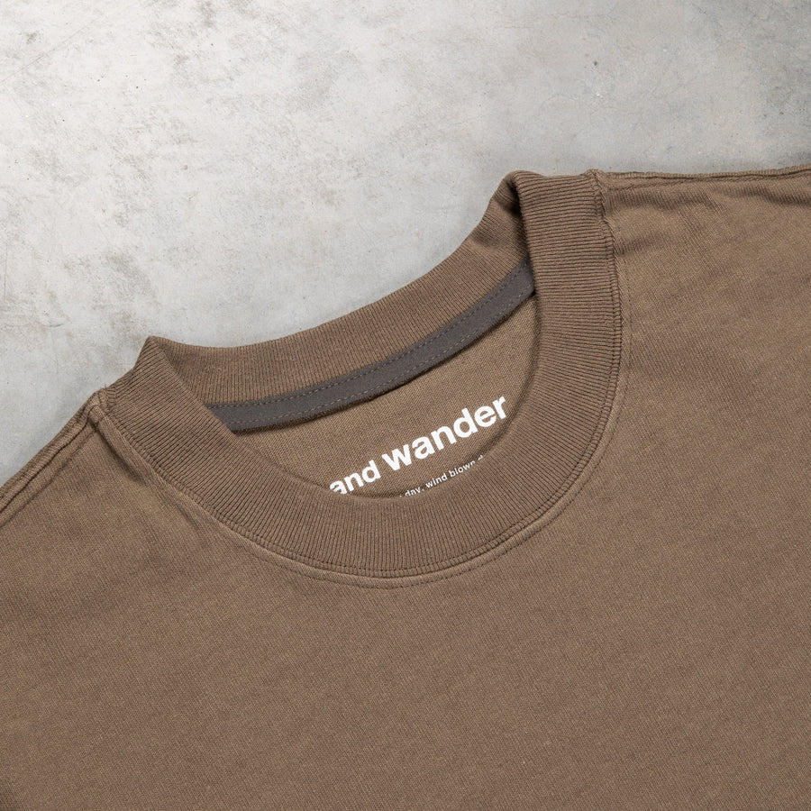 And Wander Heavy Cotton Pocket LS T-Shirt D. Beige