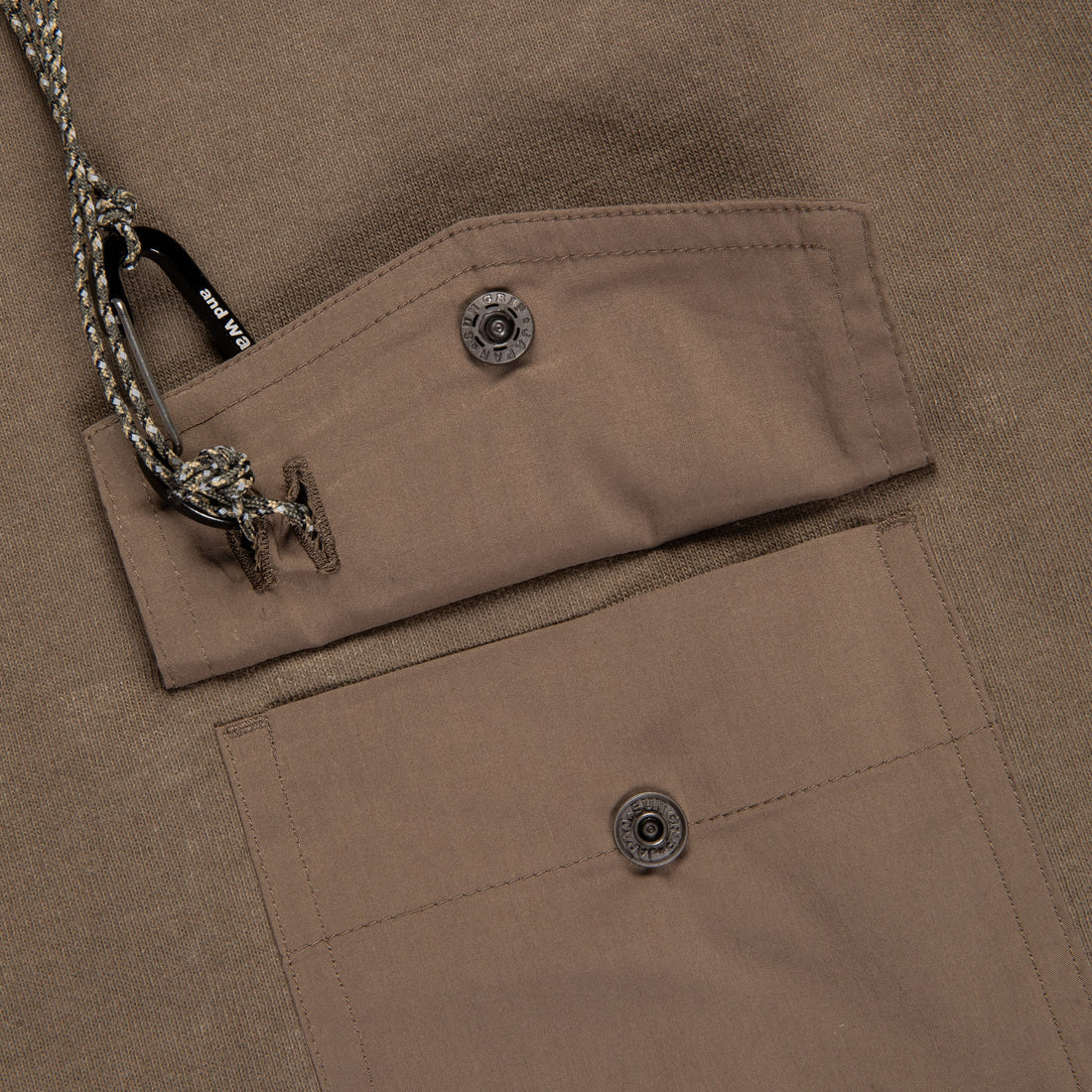 And Wander Heavy Cotton Pocket LS T-Shirt D. Beige