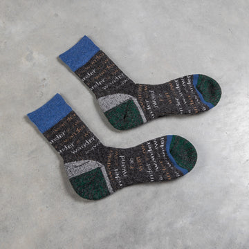 And Wander Wool Socks Charcoal