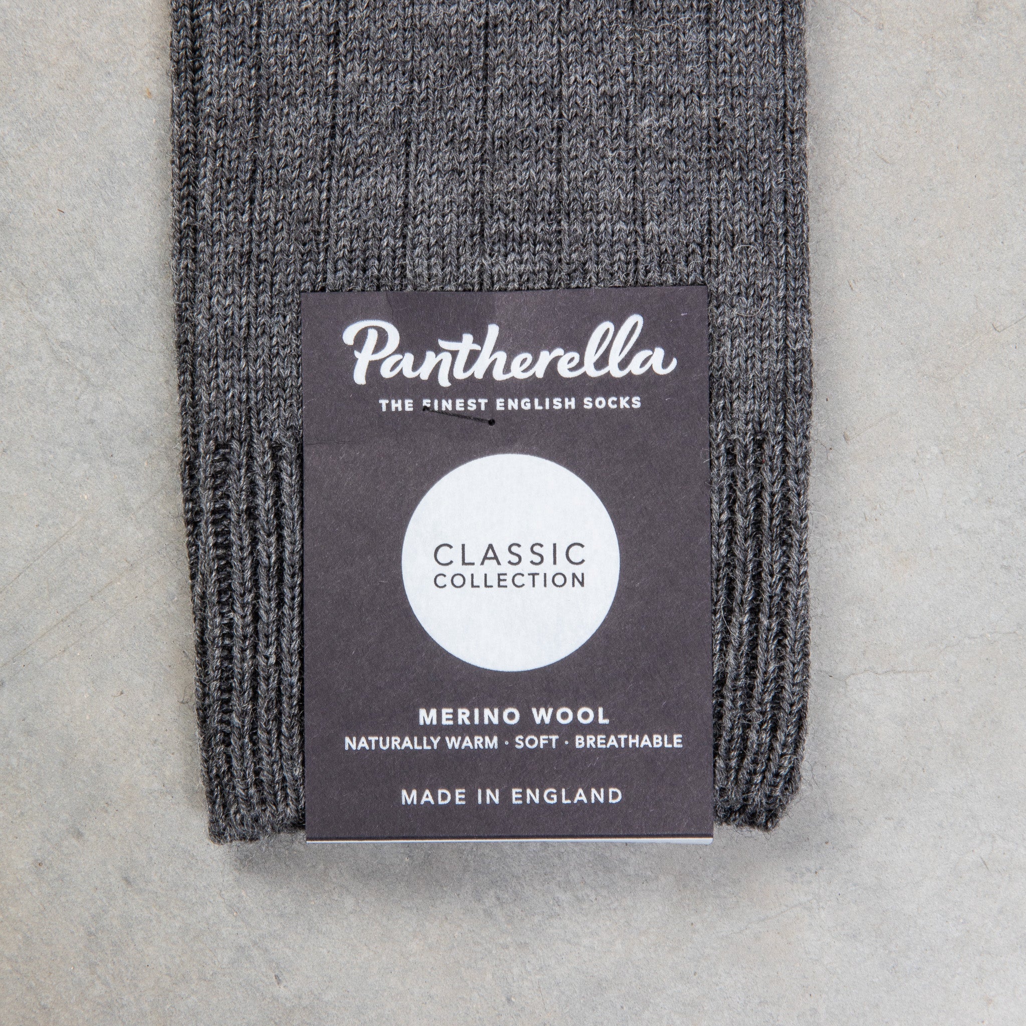 Pantherella Packington Merino wool socks Dark Grey Mix