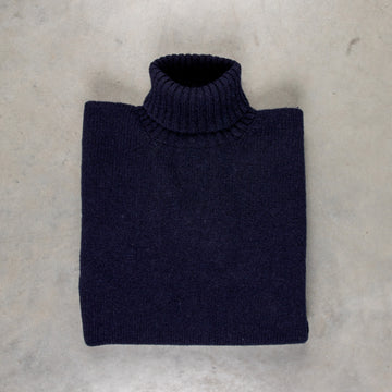 Laurence J. Smith Super Soft Seamless Roll Neck Pullover New Navy