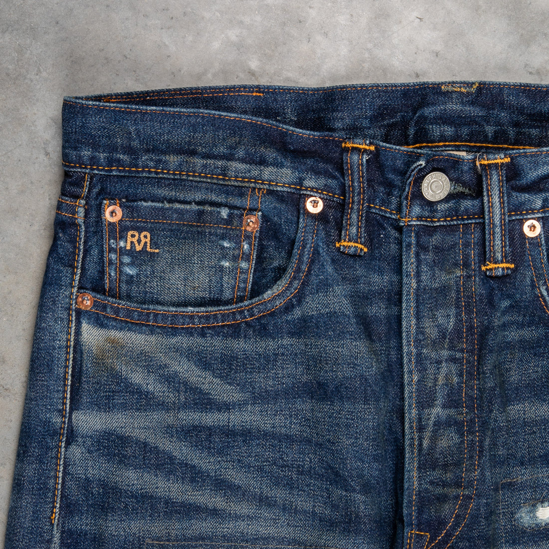 RRL Straight Fit Denim Hawley Wash