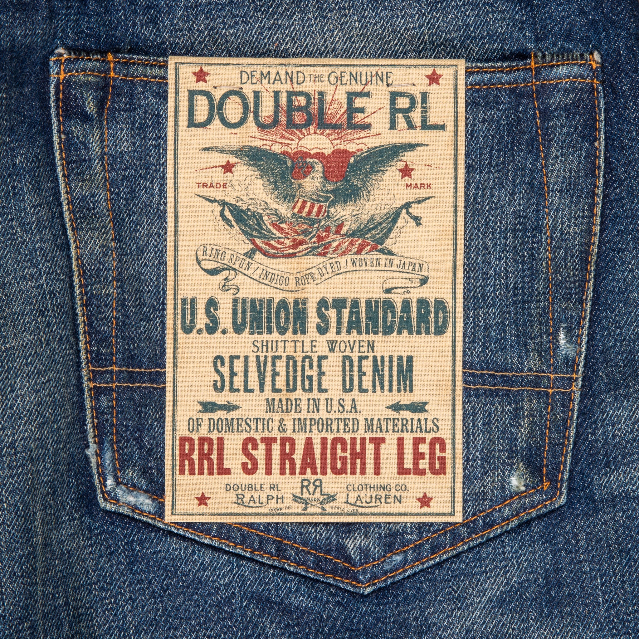 RRL Straight Fit Denim Hawley Wash