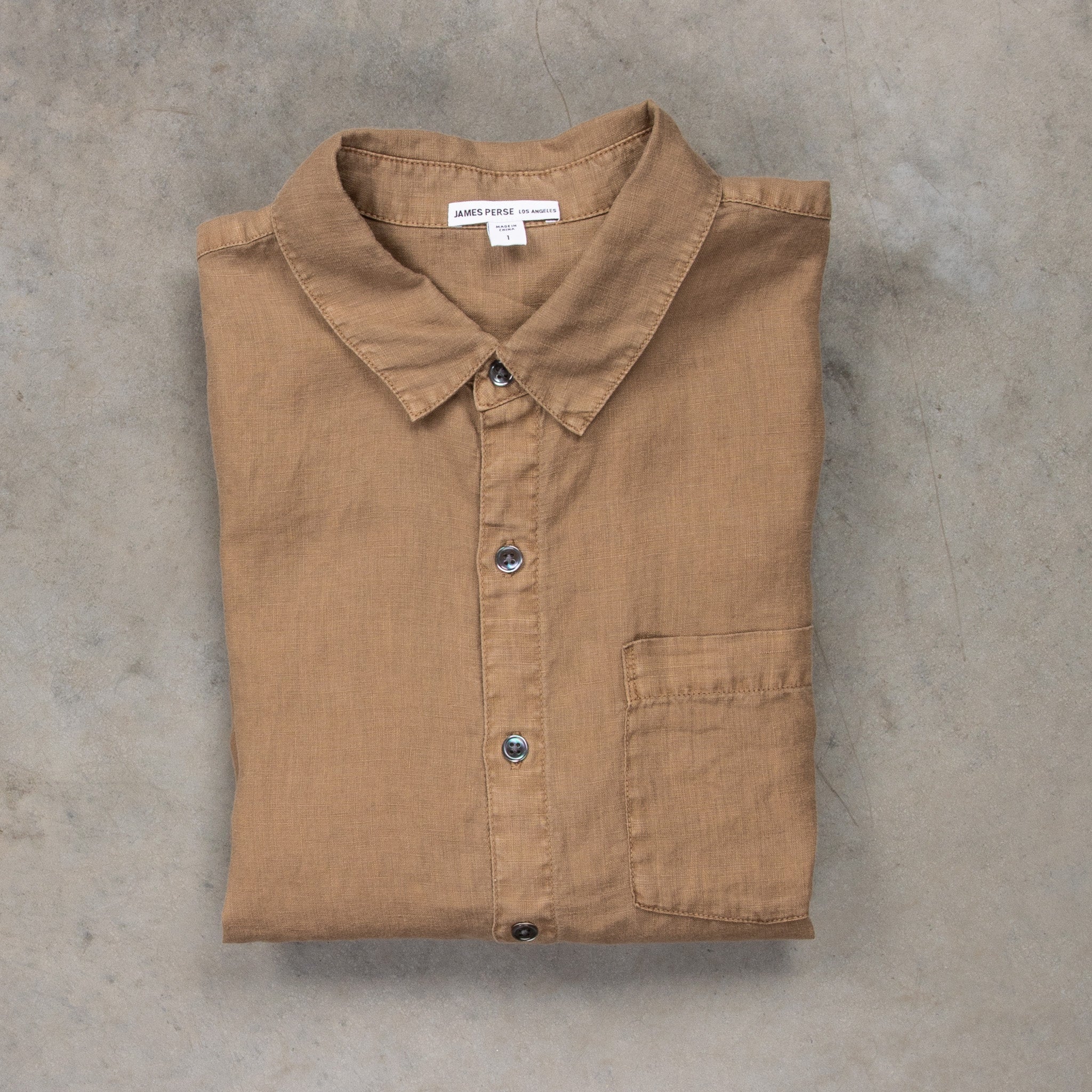 James Perse Classic Linen shirt Cashew