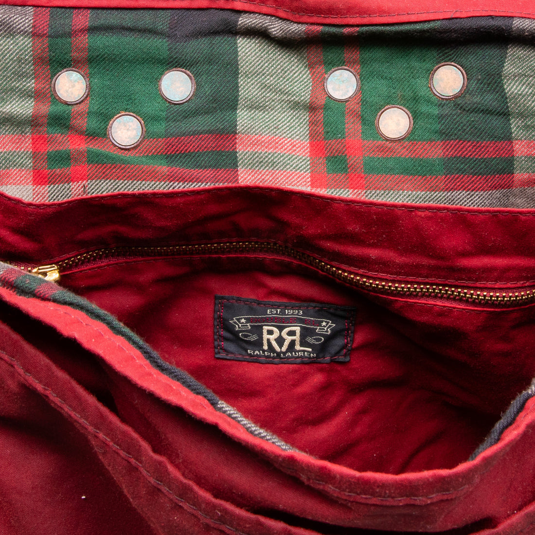 RRL Falcon Backpack Oil Cloth Red - Brown