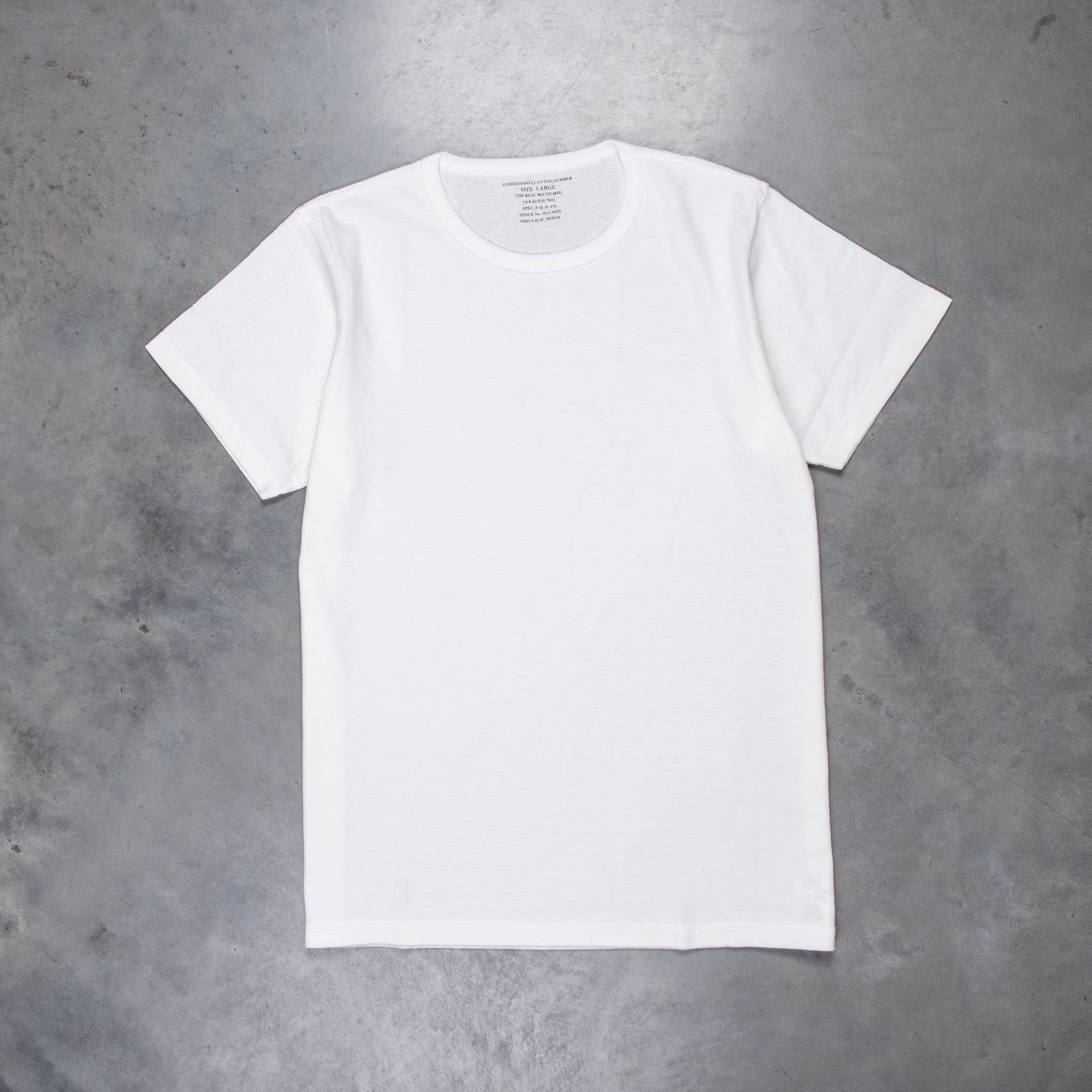 The Real McCoy&#39;s Undershirts Summer Cotton White