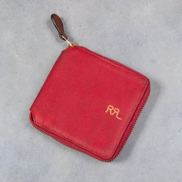 RRL Zip Wallet Oilcloth Red