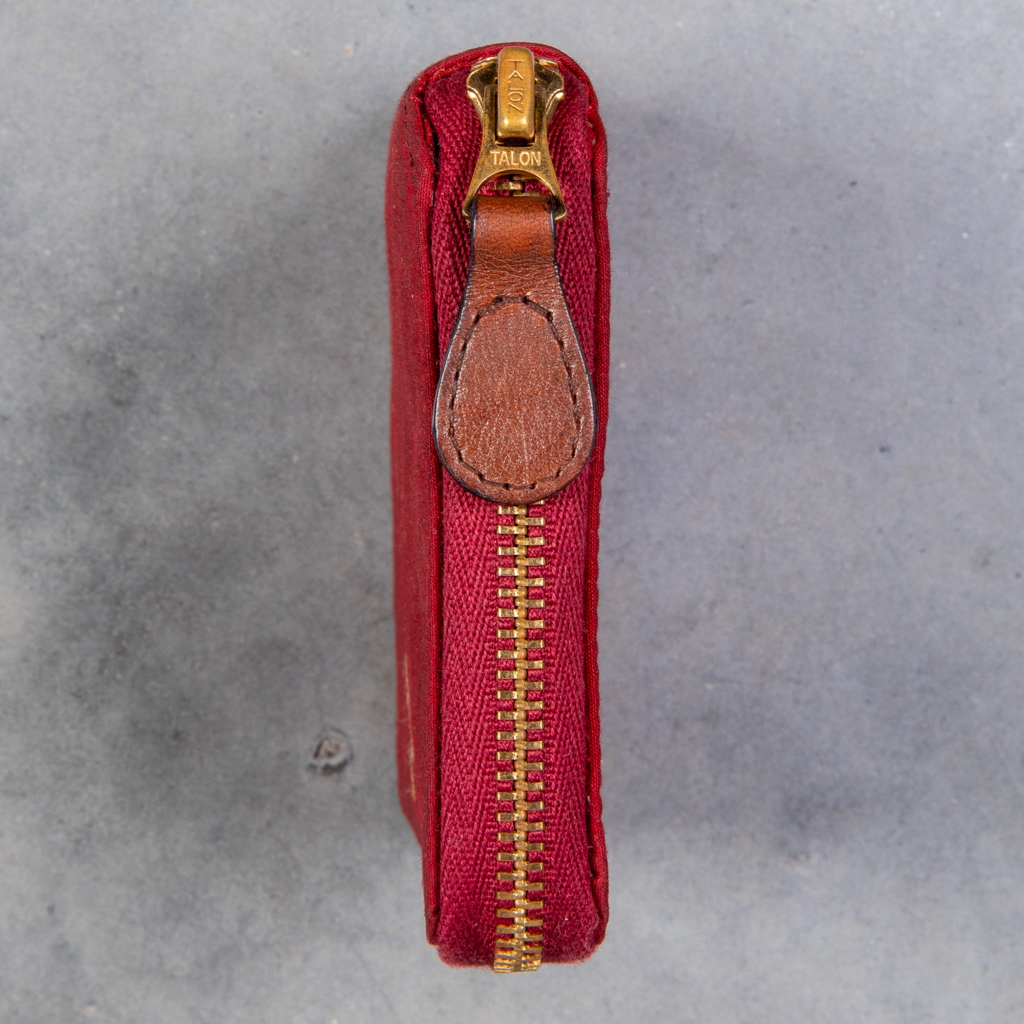 RRL Zip Wallet Oilcloth Red