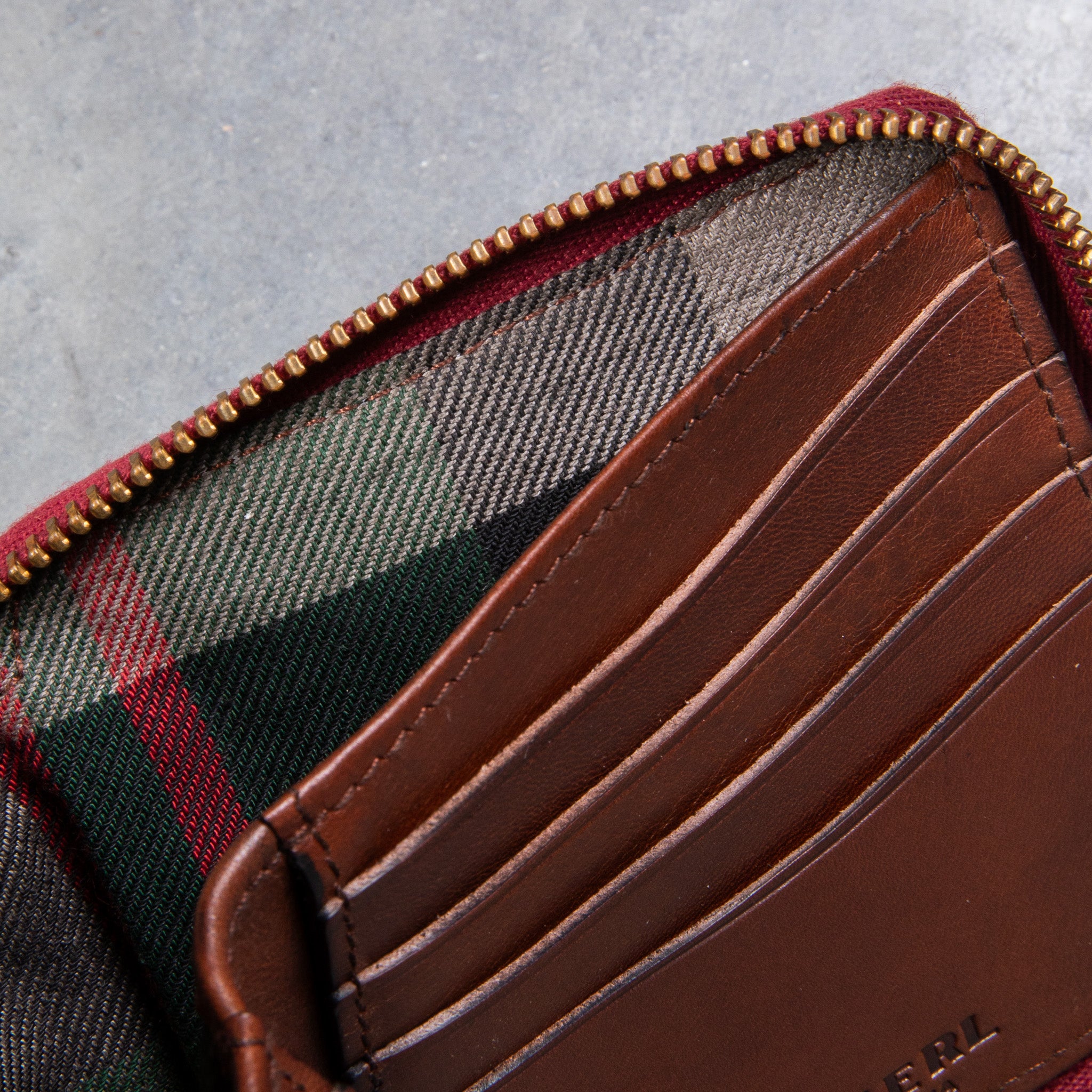 RRL Zip Wallet Oilcloth Red