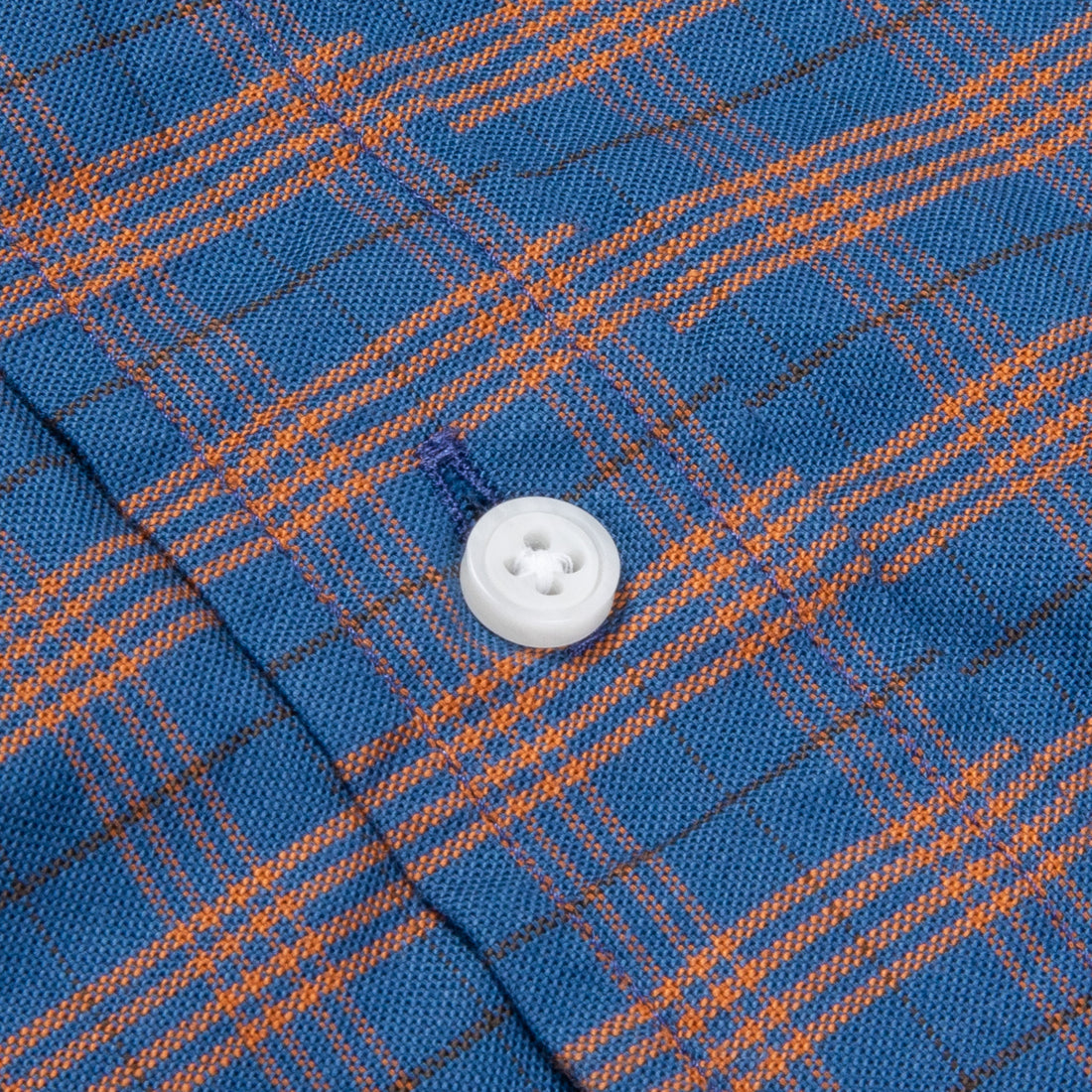 Gitman Vintage x Frans Boone Oxford Check Denim Orange - Buck