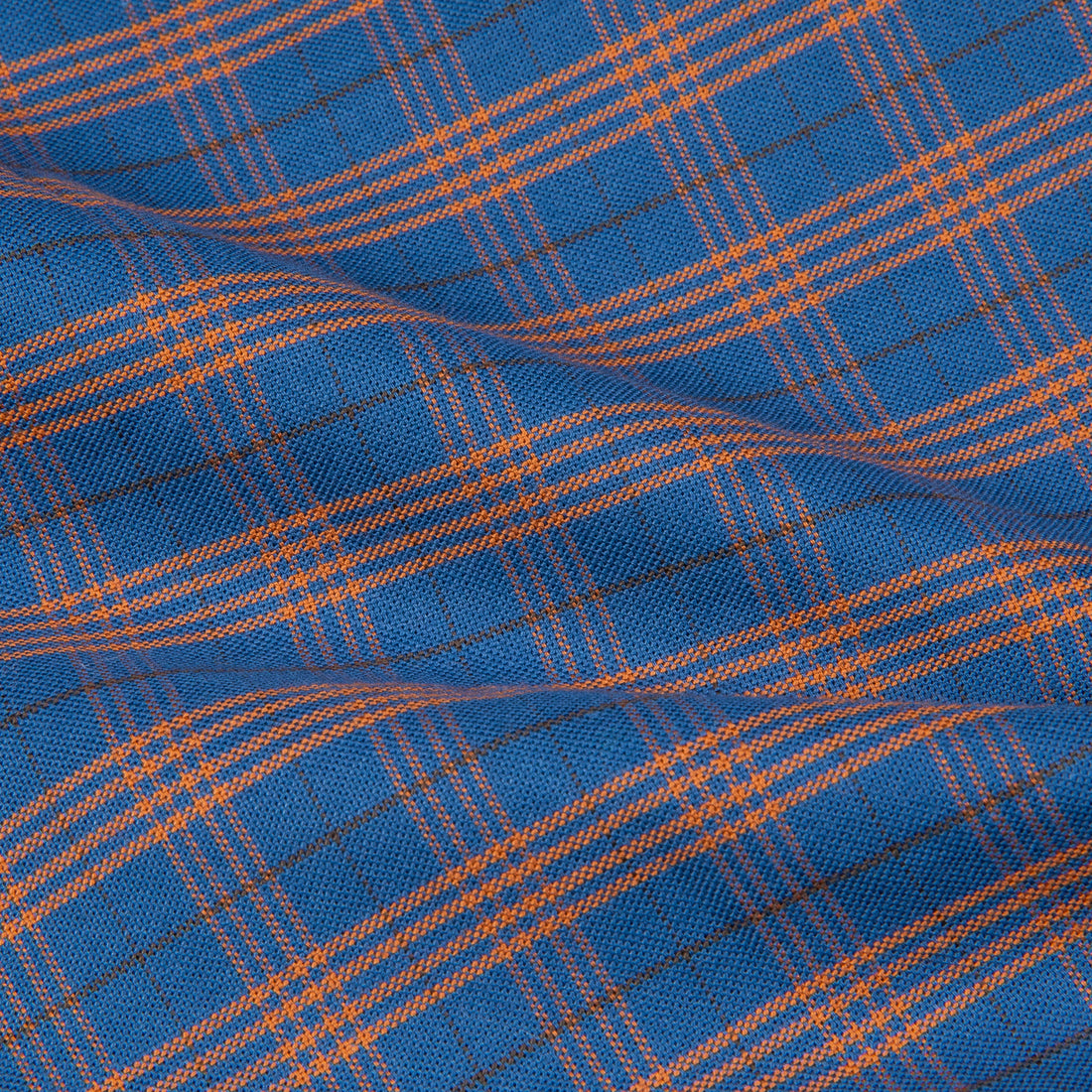 Gitman Vintage x Frans Boone Oxford Check Denim Orange - Buck