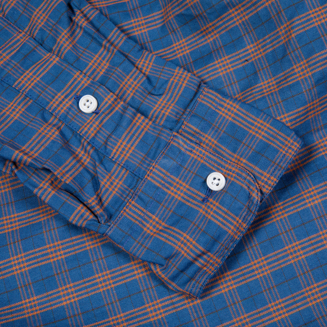 Gitman Vintage x Frans Boone Oxford Check Denim Orange - Buck