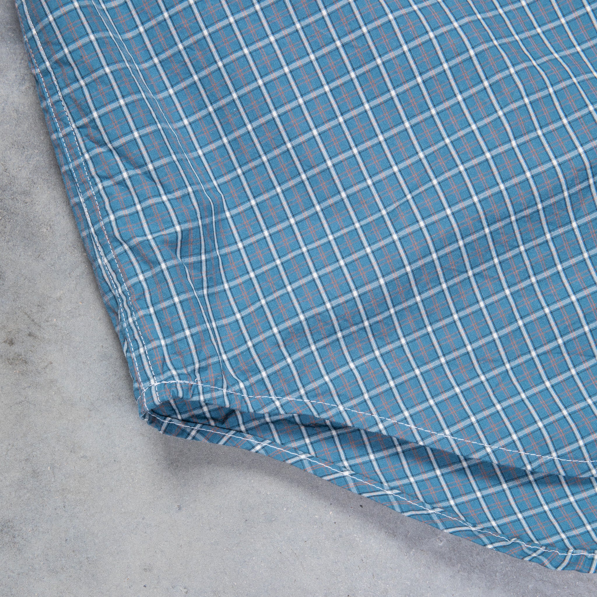 Gitman Vintage x Frans Boone Poplin Check Teal Russet White - Chad