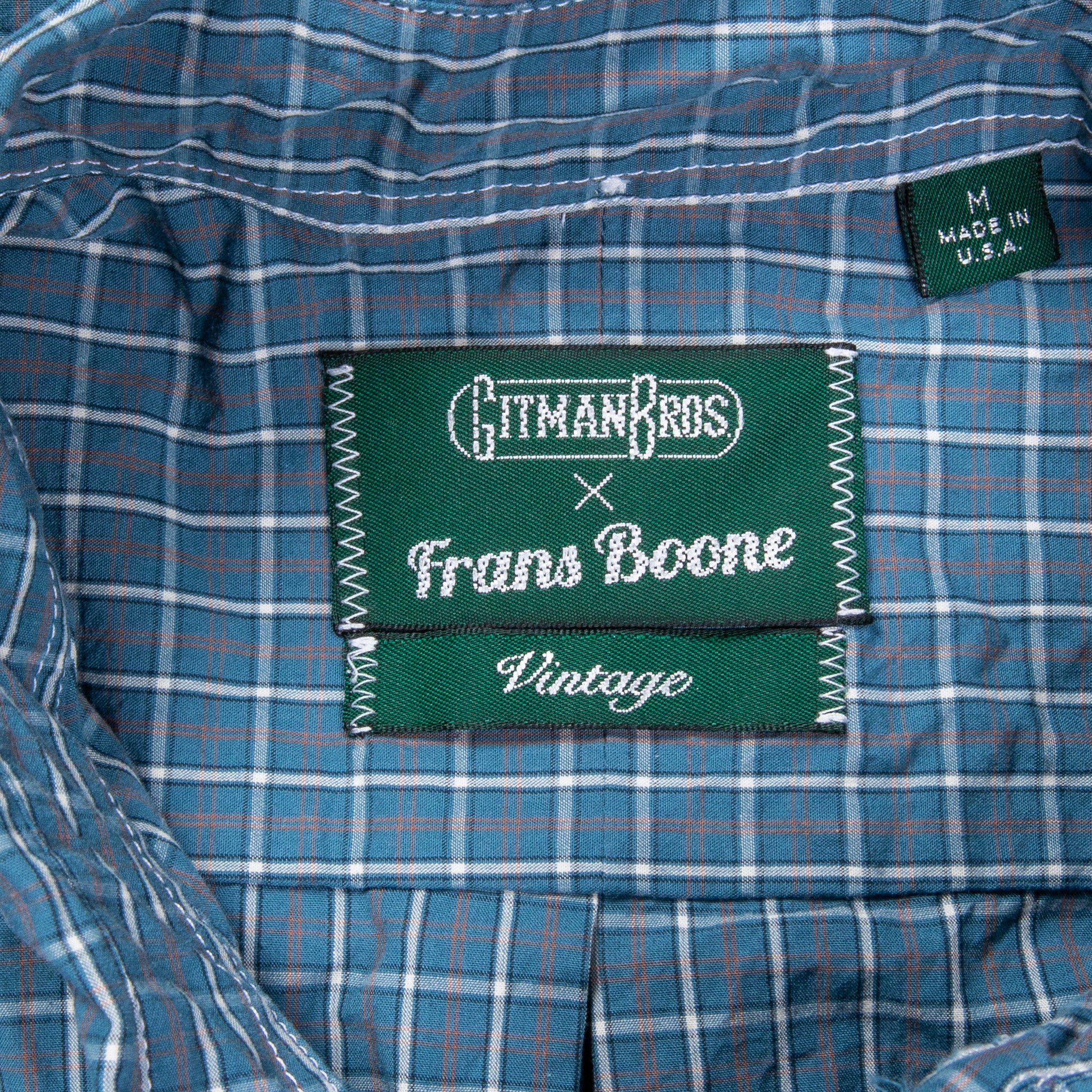 Gitman Vintage x Frans Boone Poplin Check Teal Russet White - Chad