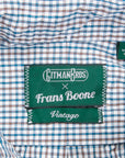 Gitman Vintage x Frans Boone Poplin Check White Teal Brown - Gene