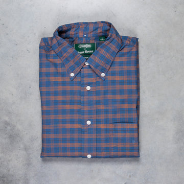 Gitman Vintage x Frans Boone Oxford Check Denim Orange - Buck